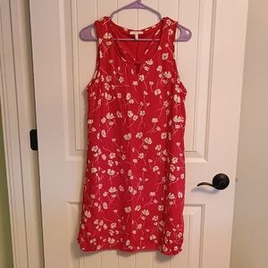 Woman's Size M Maurices Vibrant Red Dress with White Flowers
